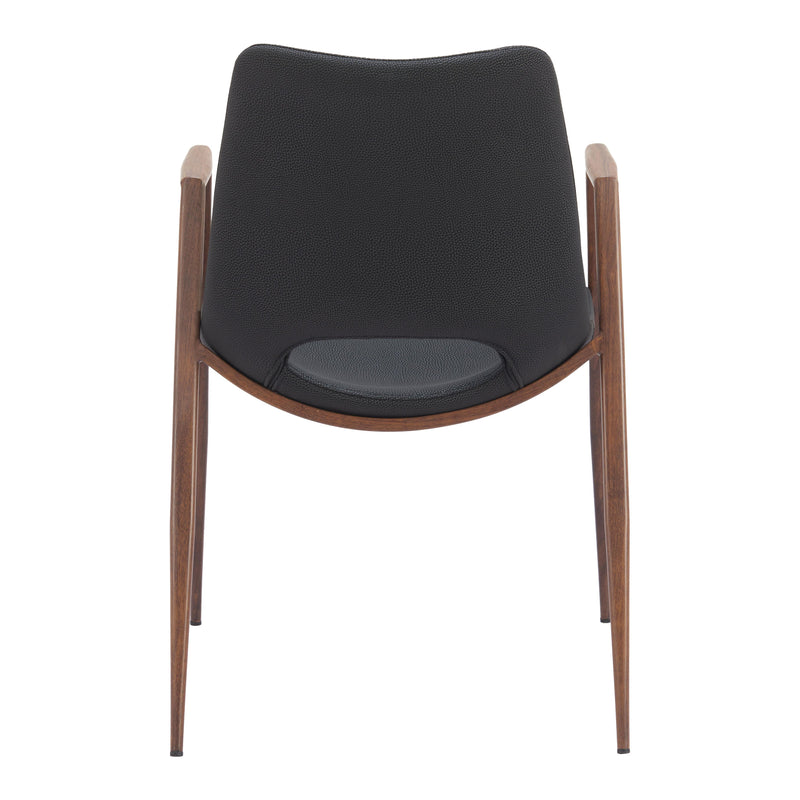  Zuo Desi 101694 Dining Chair - Black & Walnut IMAGE 4