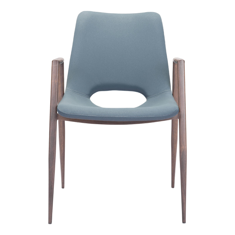  Zuo Desi 101695 Dining Chair - Azure Grey & Walnut IMAGE 3