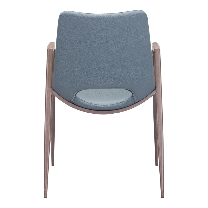  Zuo Desi 101695 Dining Chair - Azure Grey & Walnut IMAGE 4
