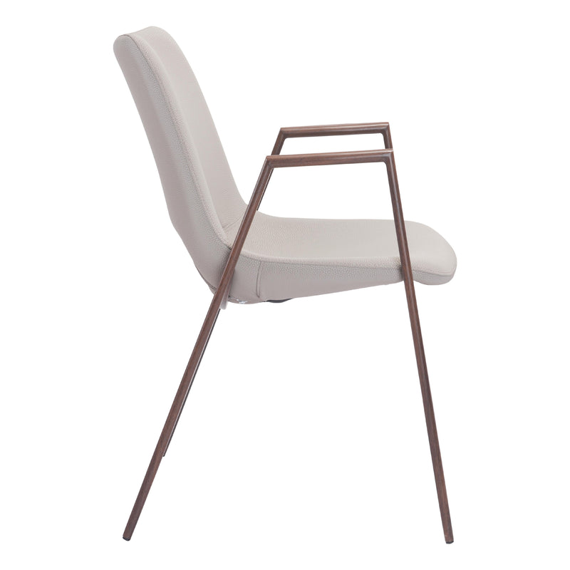  Zuo Desi 101696 Dining Chair - Beige & Walnut IMAGE 2