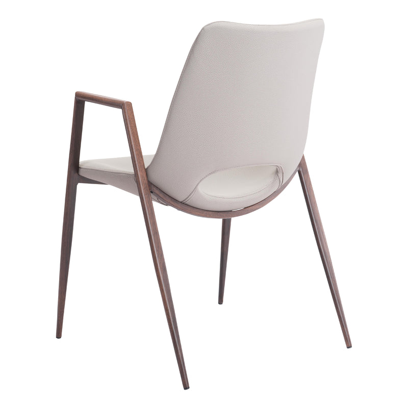  Zuo Desi 101696 Dining Chair - Beige & Walnut IMAGE 5