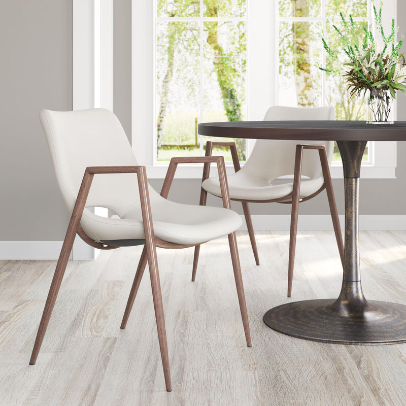  Zuo Desi 101696 Dining Chair - Beige & Walnut IMAGE 7