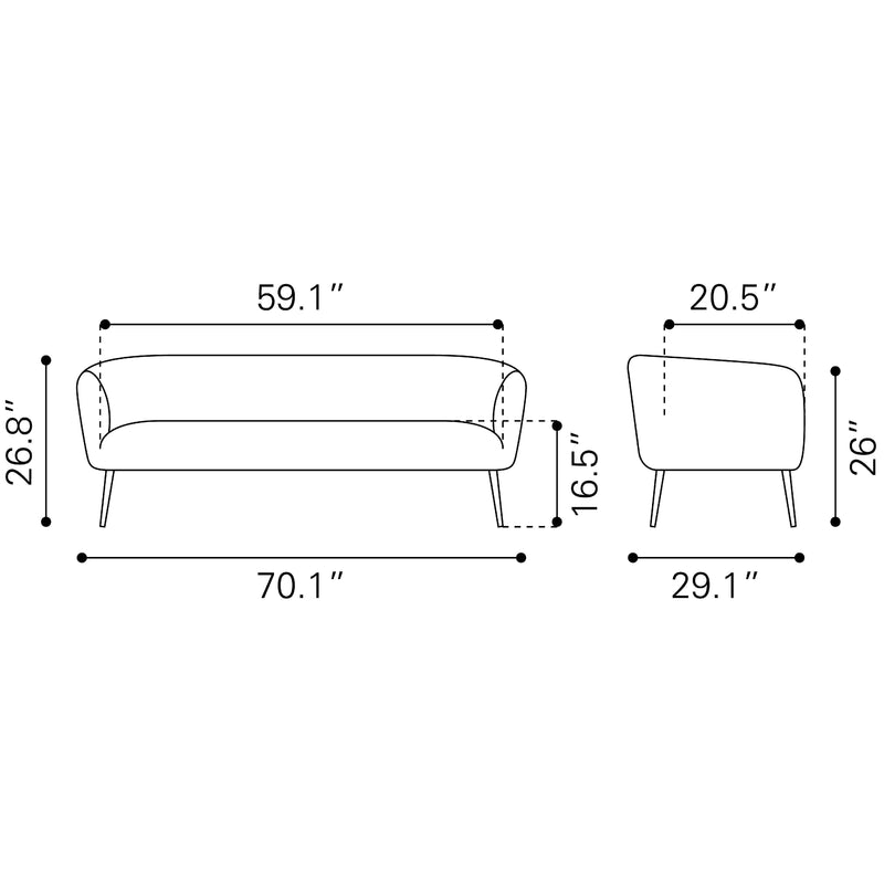  Zuo Deco 101853 Sofa IMAGE 10