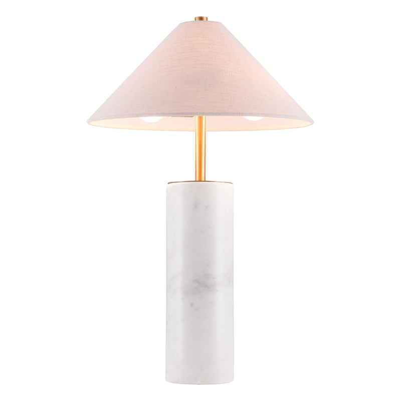  Zuo Ciara 56100 Table Lamp - Beige & White IMAGE 1