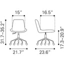  Zuo Byron 101780 Office Chair - Brown IMAGE 10