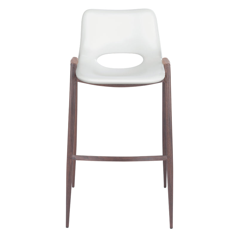  Zuo Desi 109070 Barstool - White & Walnut IMAGE 3