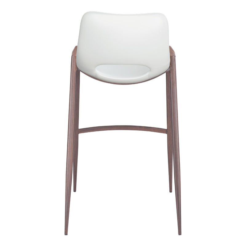  Zuo Desi 109070 Barstool - White & Walnut IMAGE 4