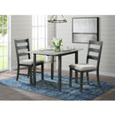  Elements International Martin DMT3003DLDS 3 pc Dinette - Grey/Black IMAGE 1