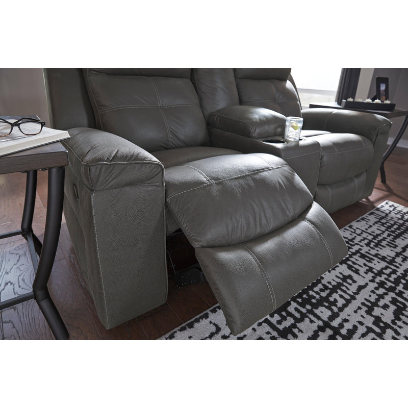 Signature Design by Ashley Jesolo Reclining Fabric Loveseat with Console 8670594C IMAGE 5