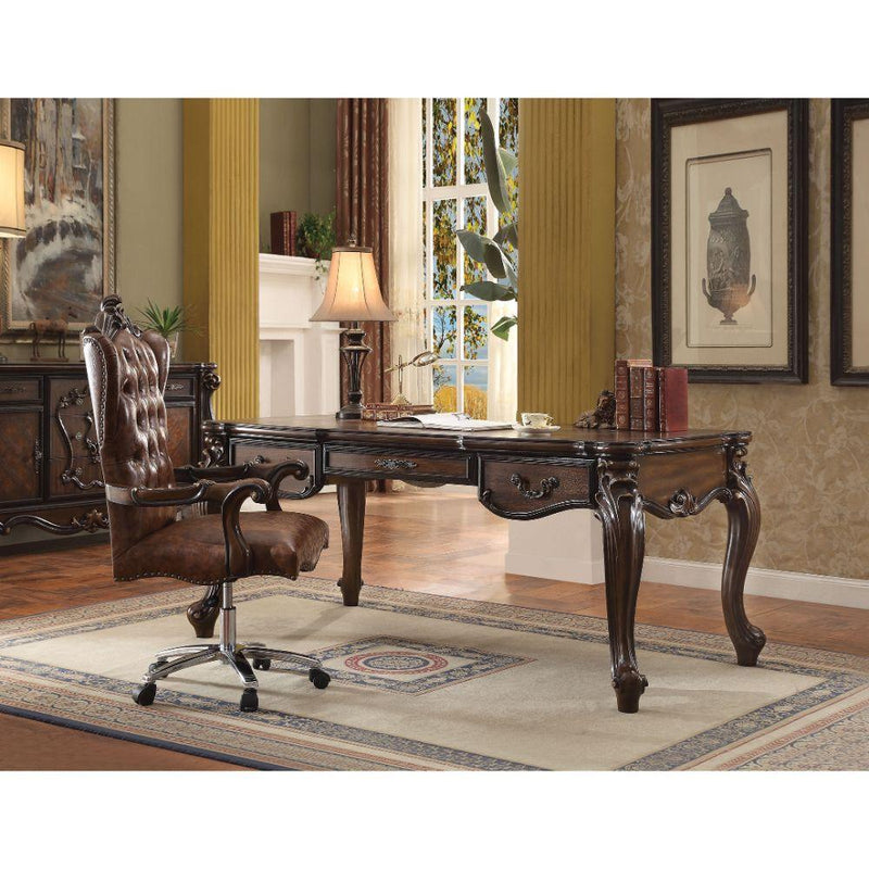 Acme Furniture Versailles 92280 Executive Desk - Cherry Oak IMAGE 2
