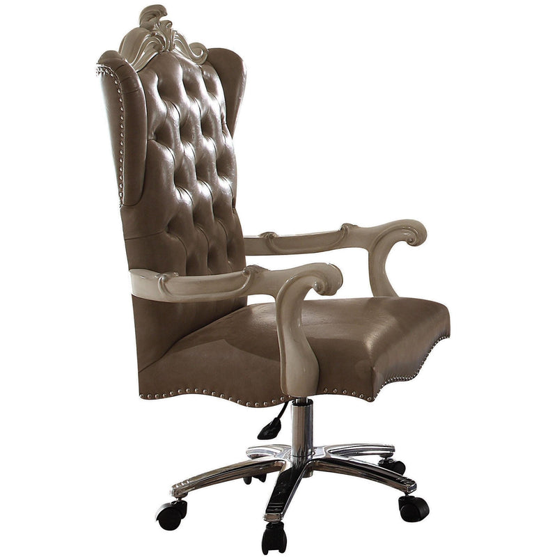 Acme Furniture Versailles 92277 Executive Office Chair - Vintage Gray PU & Bone White IMAGE 1