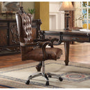 Acme Furniture Versailles 92282 Executive Office Chair - Light Brown PU & Cherry Oak IMAGE 2