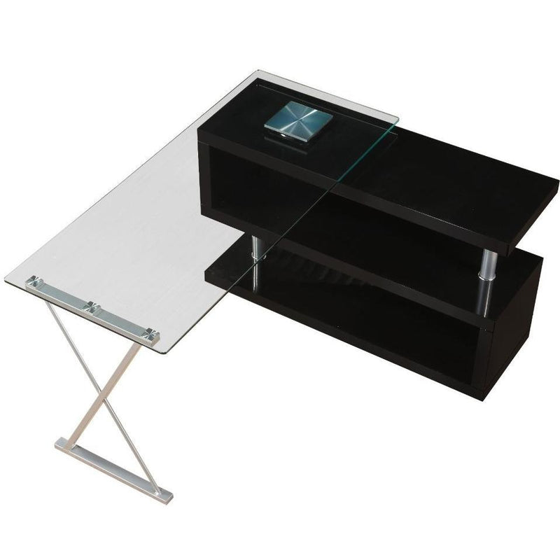 Acme Furniture Buck 92366 Desk - Black High Gloss & Clear Glass IMAGE 5