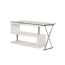 Acme Furniture Buck 92368 Desk - White High Gloss & Clear Glass IMAGE 3