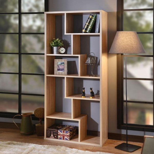 Acme Furniture Mileta II 92402 Bookshelf - Weathered Light Oak IMAGE 1
