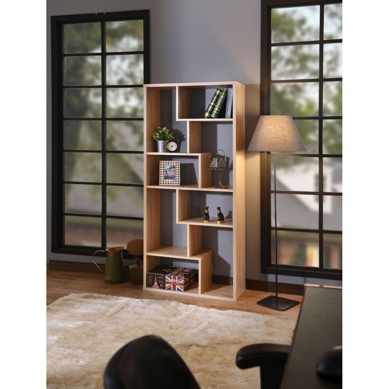 Acme Furniture Mileta II 92402 Bookshelf - Weathered Light Oak IMAGE 2