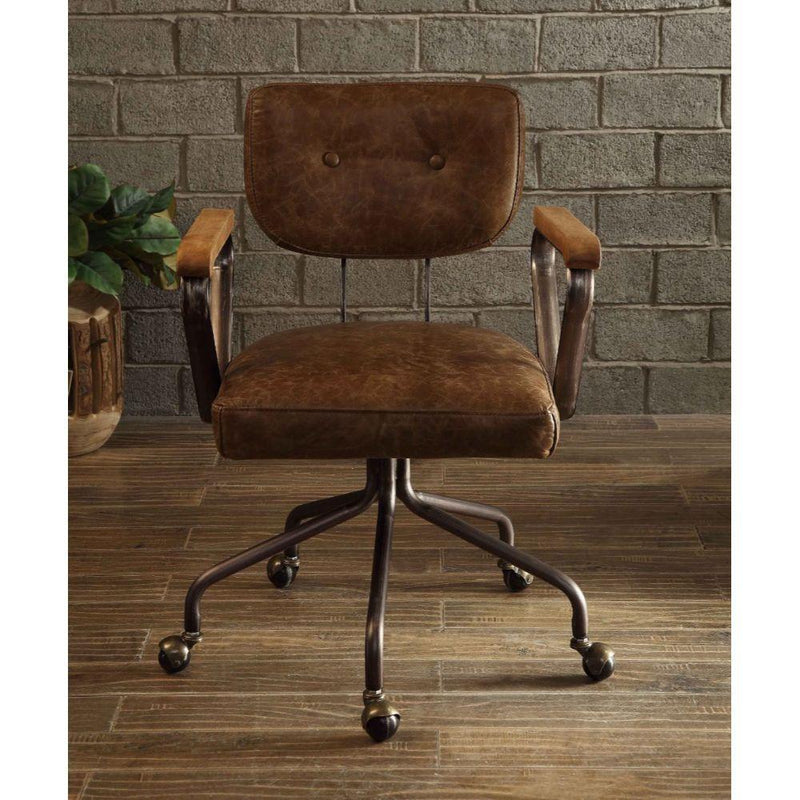 Acme Furniture Hallie 92410 Executive Office Chair - Vintage Whiskey IMAGE 2