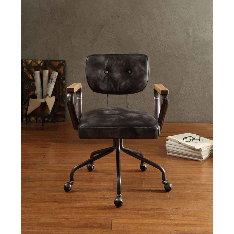 Acme Furniture Hallie 92411 Executive Office Chair - Vintage Black IMAGE 2