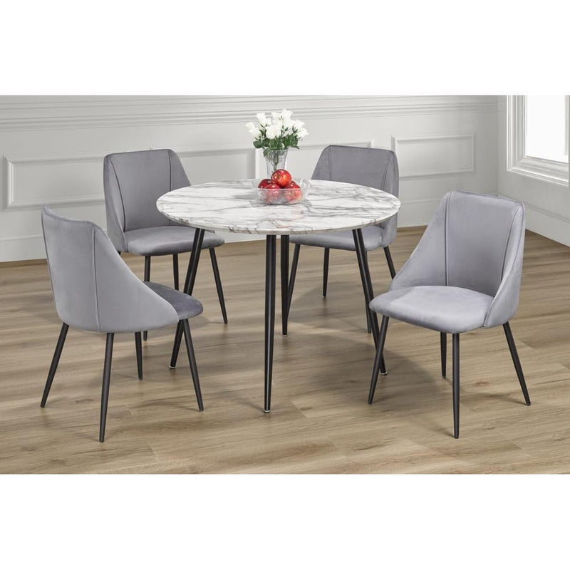 Titus Furniture Round T3485 Dining Table with Faux Marble Top T3485-T IMAGE 2