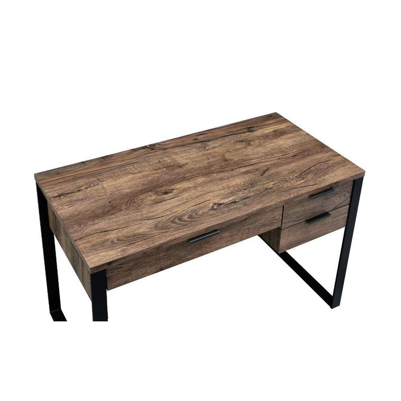 Acme Furniture Aflo 92725 Writing Desk - Weathered Oak & Black IMAGE 4