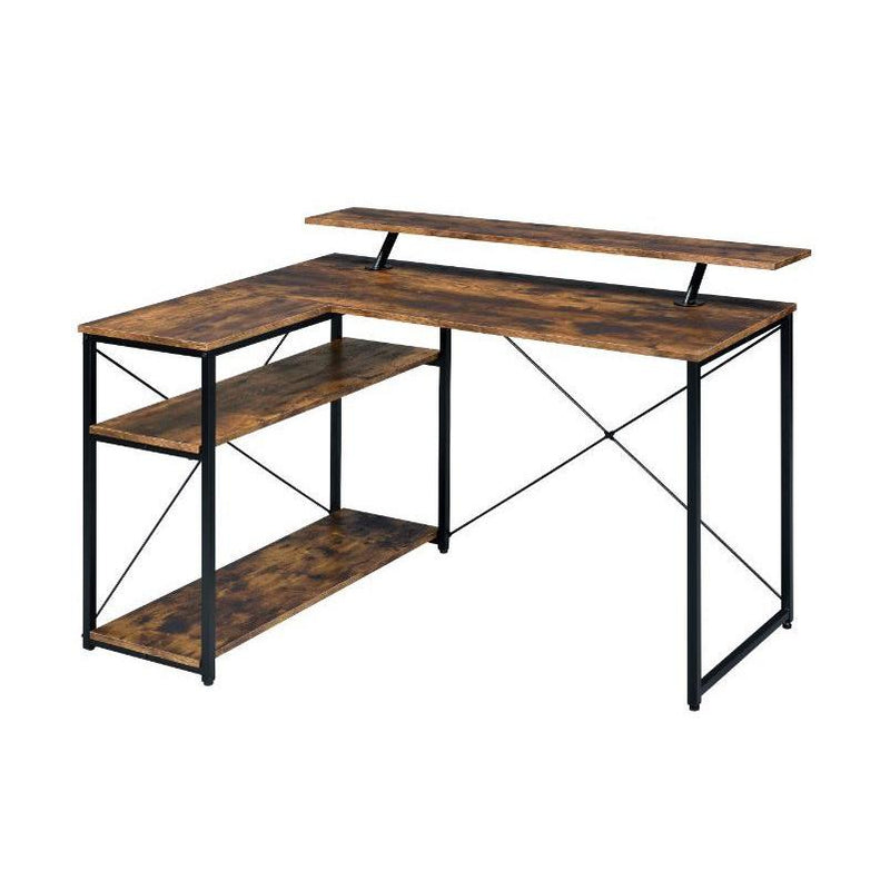 Acme Furniture Drebo 92755 Writing Desk - Weathered Oak & Black IMAGE 1