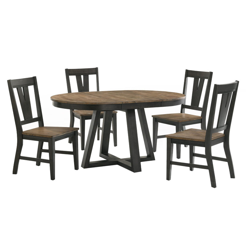 Intercon Furniture Round Harper Dining Table with Trestle Base HP-TA-4260-BBP-C IMAGE 2