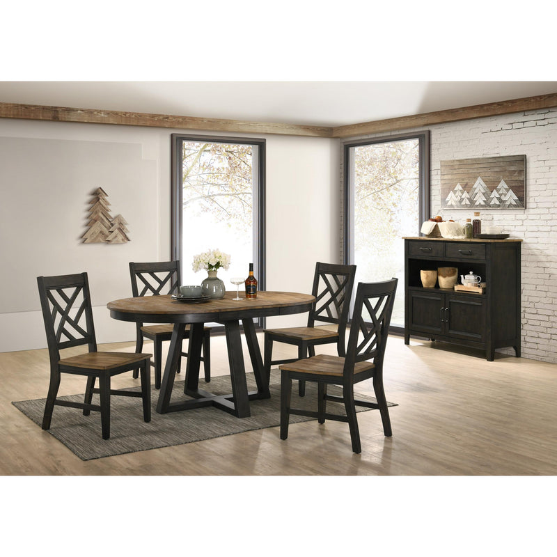 Intercon Furniture Round Harper Dining Table with Trestle Base HP-TA-4260-BBP-C IMAGE 3