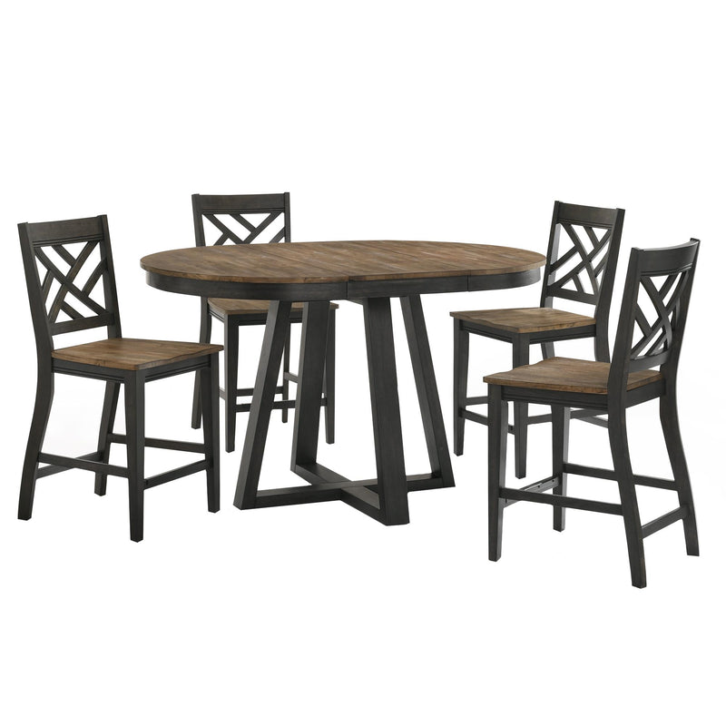 Intercon Furniture Round Harper Counter Height Dining Table with Trestle Base HP-TA-4260G-BBP-C IMAGE 2