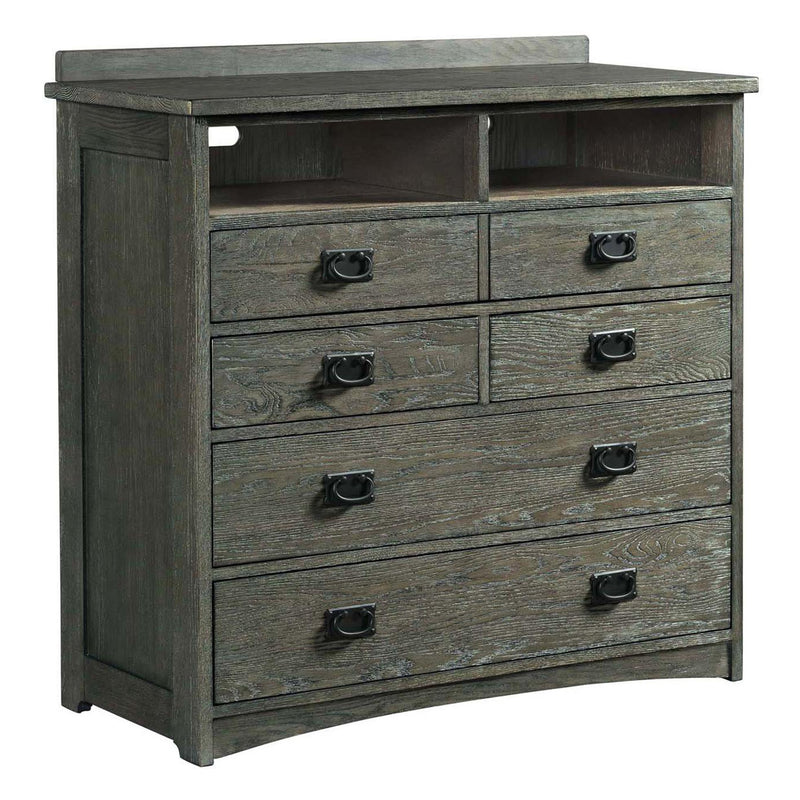 Intercon Furniture Oak Park 6-Drawer Media Chest OP-BR-5806MC-PEW-C IMAGE 1