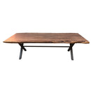  LH Imports Live Edge Dining Table with Trestle Base LOF012S IMAGE 1