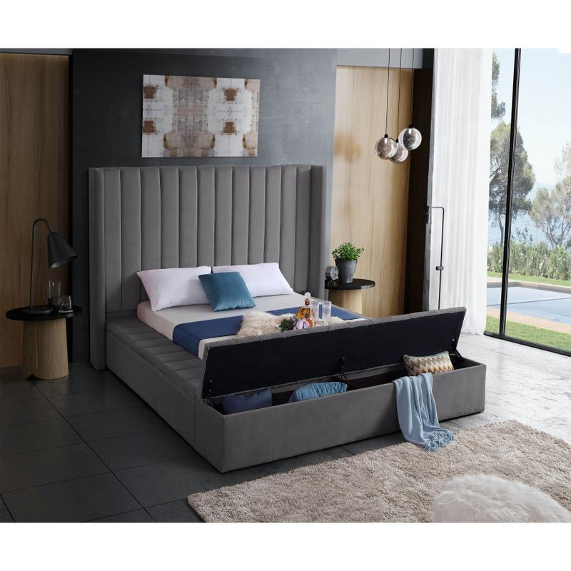 IFDC King Upholstered Platform Bed with Storage IF 5720 - 78 IMAGE 2