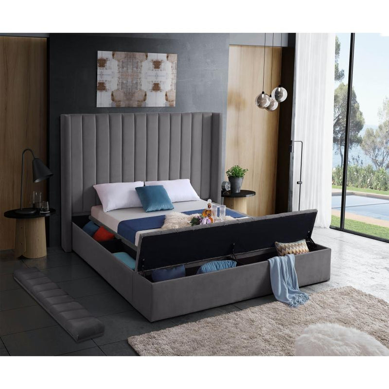 IFDC King Upholstered Platform Bed with Storage IF 5720 - 78 IMAGE 3