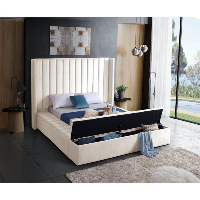 IFDC King Upholstered Platform Bed with Storage IF 5723 - 78 IMAGE 2