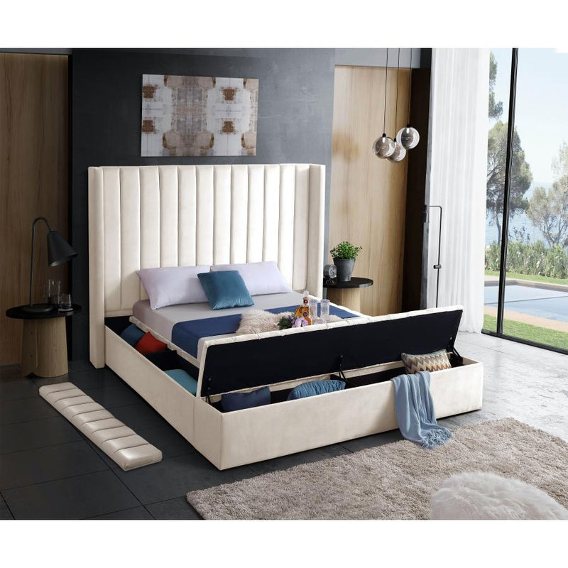 IFDC King Upholstered Platform Bed with Storage IF 5723 - 78 IMAGE 3