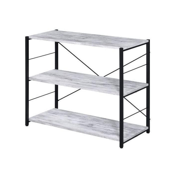 Acme Furniture Tesadea 92771 Bookshelf - Weathered White & Black IMAGE 1