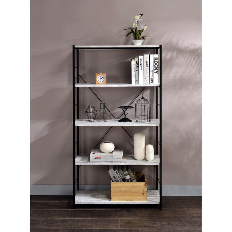 Acme Furniture Tesadea 92777 Bookshelf - Weathered White IMAGE 3