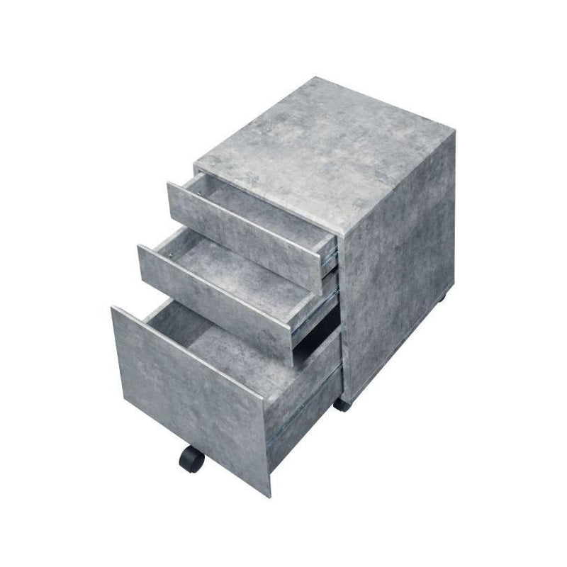 Acme Furniture Jurgen 92909 File Cabinet - Faux Concrete IMAGE 3
