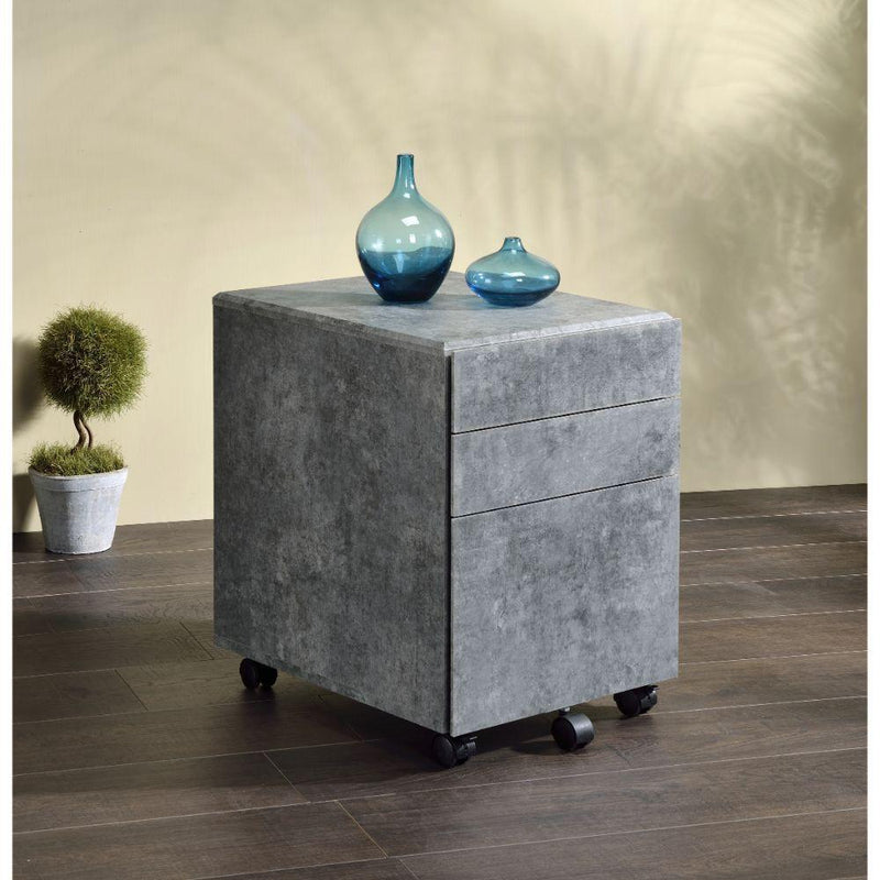 Acme Furniture Jurgen 92909 File Cabinet - Faux Concrete IMAGE 4