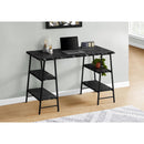 Monarch I 7528 Computer Desk - Black Marble-Look/Black Metal IMAGE 2