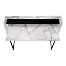 Monarch I 7549 Computer Desk - White Marble-Look/Black Metal IMAGE 5