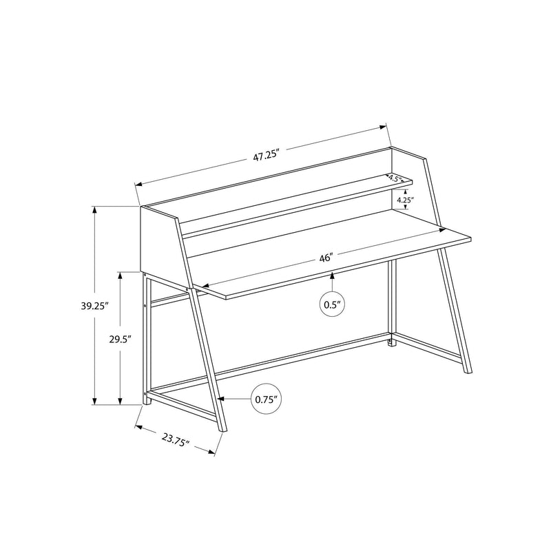 Monarch I 7551 Computer Desk - Grey/Black Metal IMAGE 10