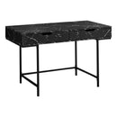 Monarch I 7552 Computer Desk - Black Marble-Look/Black Metal IMAGE 1