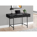 Monarch I 7552 Computer Desk - Black Marble-Look/Black Metal IMAGE 2