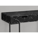Monarch I 7552 Computer Desk - Black Marble-Look/Black Metal IMAGE 3