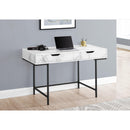 Monarch I 7558 Computer Desk - White Marble-Look/Black Metal IMAGE 9