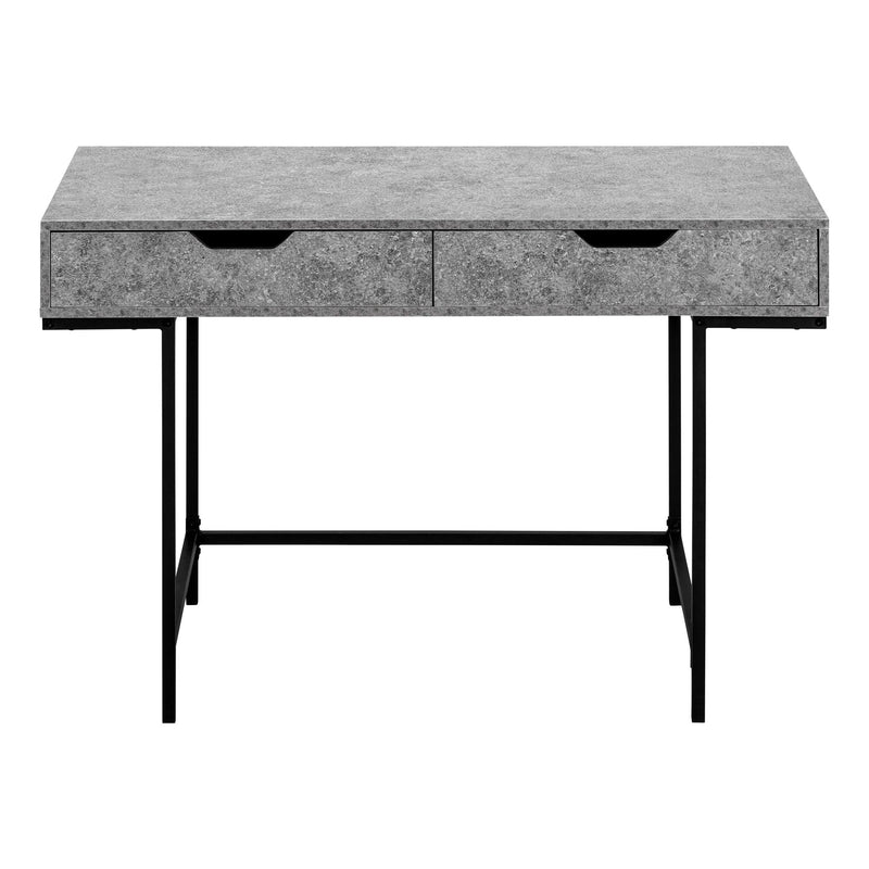 Monarch I 7559 Computer Desk - Gray Stone-Look/Black Metal IMAGE 2