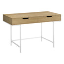 Monarch I 7569 Computer Desk - Natural/White Metal IMAGE 1
