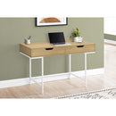 Monarch I 7569 Computer Desk - Natural/White Metal IMAGE 2