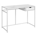 Monarch I 7570 Computer Desk - White/White Metal IMAGE 1