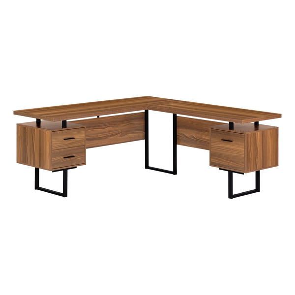 Monarch I 7610 Computer Desk - Walnut/Black Metal